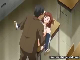 Niewinny anime adolescent pieprzony na the biurko